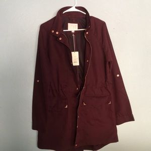 Contemporary red outerwear coat